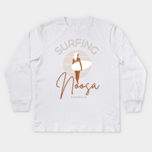 Surfing Noosa Australia Kids Long Sleeve T-Shirt